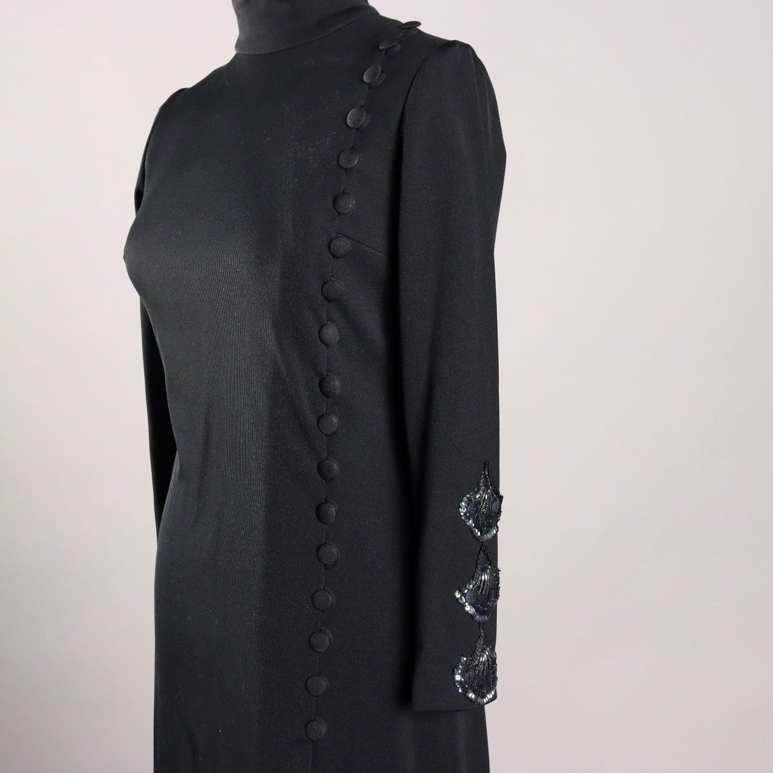Vintage Long Black Dress Cloth UK Size 10 Italy 1970s - UK Size 10 | Clothing & House Linens  Vintage