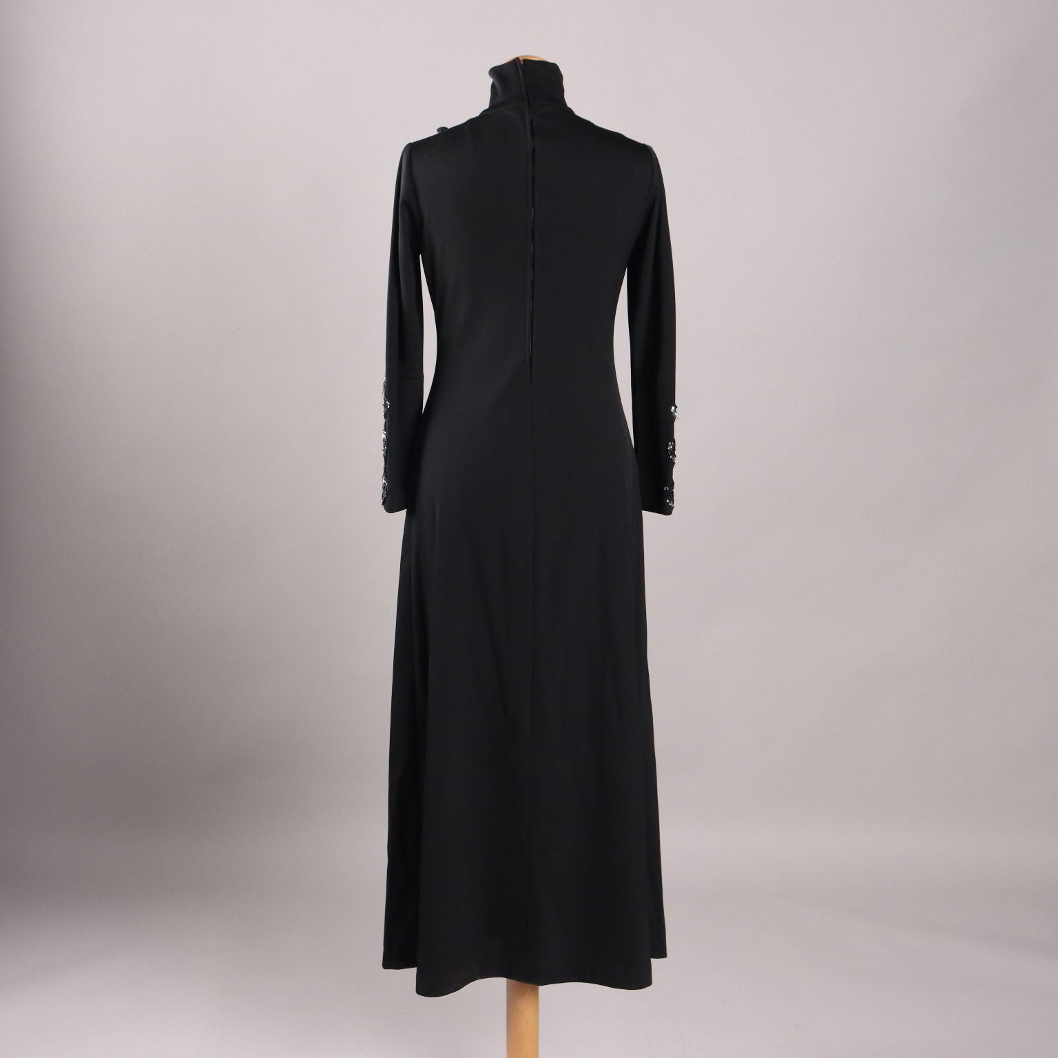 Vintage Long Black Dress Cloth UK Size 10 Italy 1970s - UK Size 10 | Clothing & House Linens  Vintage