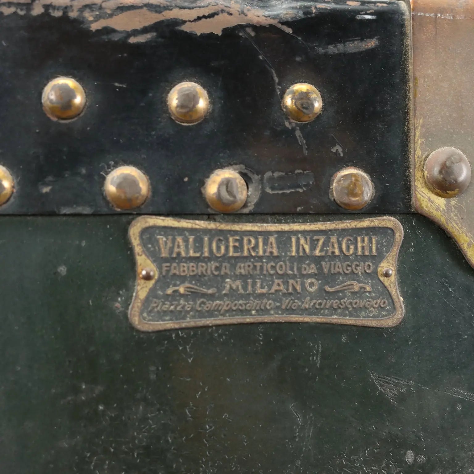 Vintage Travel Trunk Valigeria Inzaghi Leatherette Italy XX Century - Equipped Wardrobe | Clothing & House Linens | Vintage