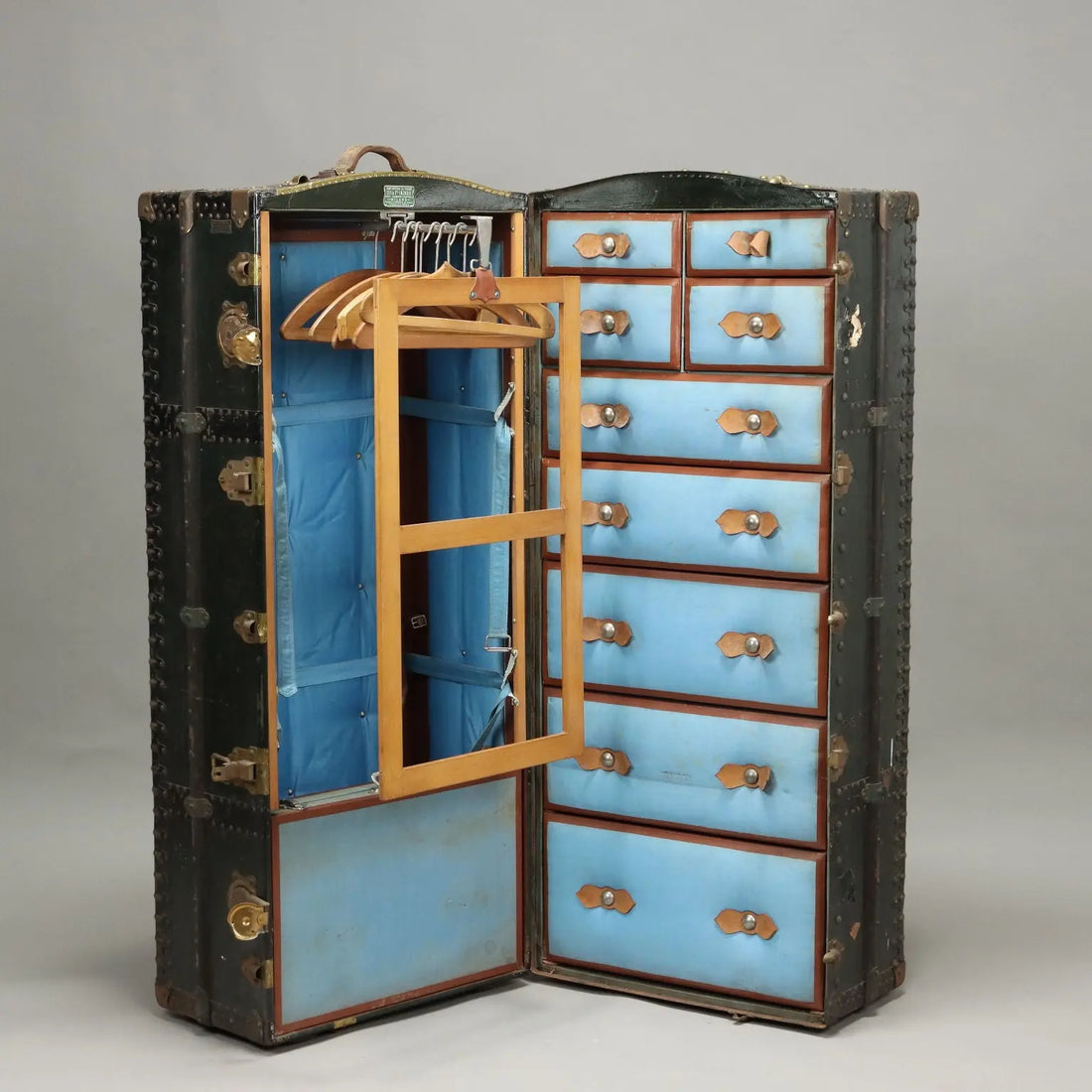 Vintage Travel Trunk Valigeria Inzaghi Leatherette Italy XX Century - Equipped Wardrobe | Clothing & House Linens | Vintage