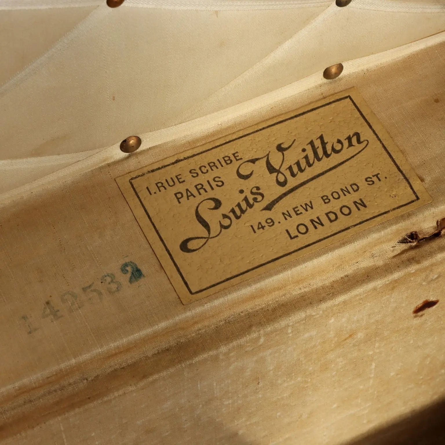 Antique Louis Vuitton Wardrobe Trunk Jacquard Canvas 1910