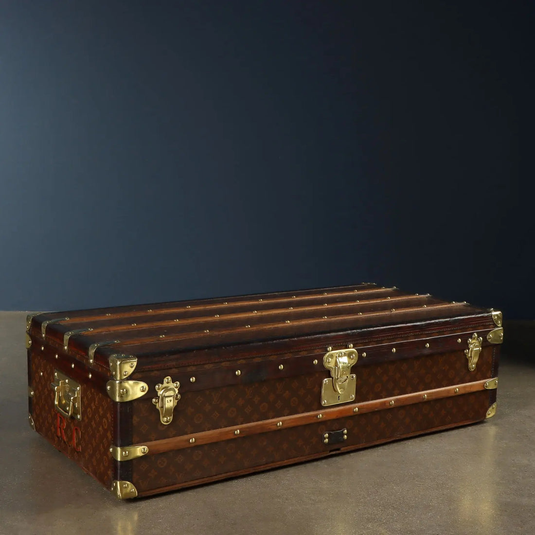 Antique Louis Vuitton Wardrobe Trunk Jacquard Canvas 1910