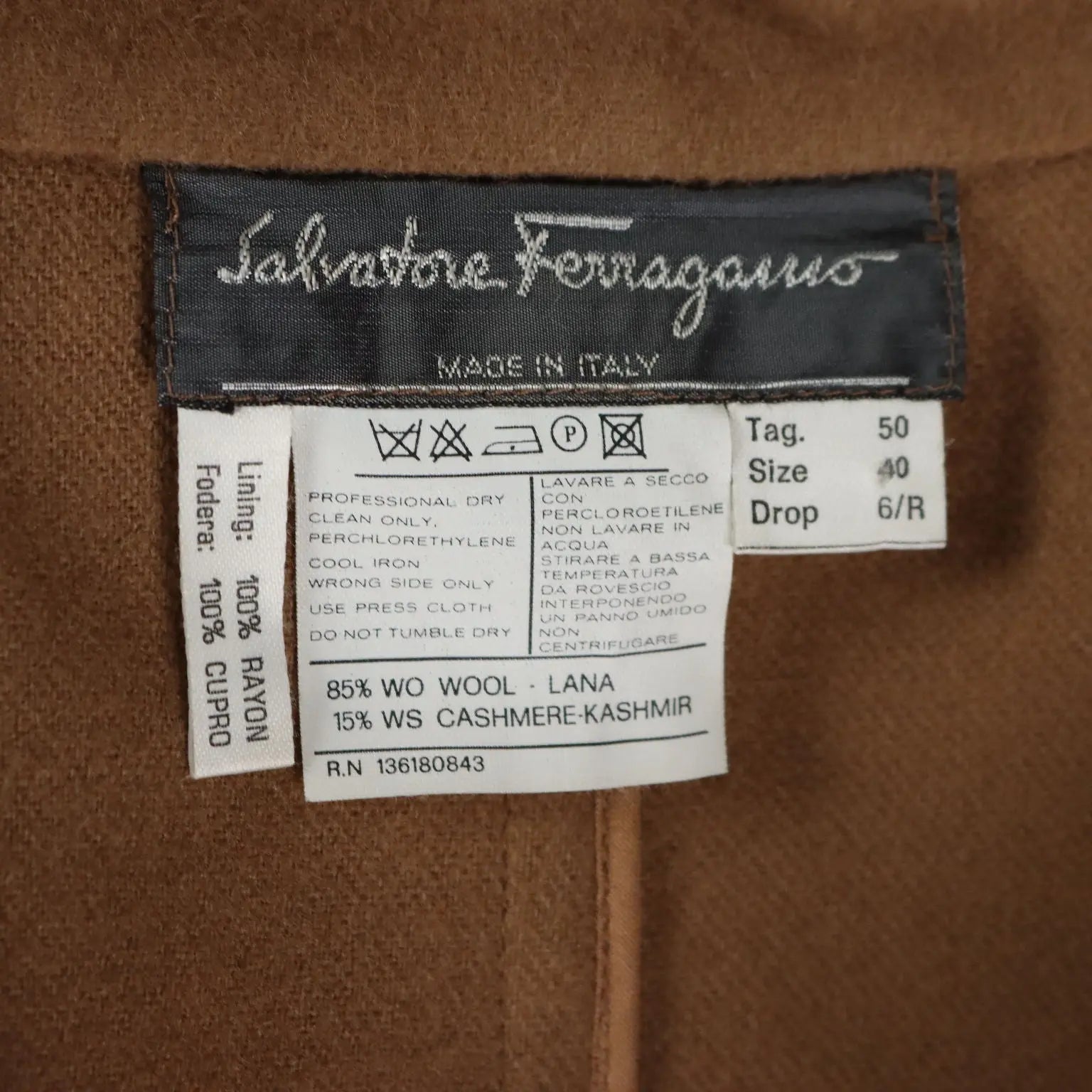 Ferragamo Coat Vintage Cashmere Wool UK Size 40 Italy - UK Size 40 | Clothing & House Linens | Vintage