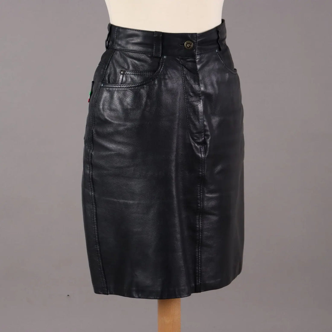 Moschino Vintage Skirt Leather UK Size 10 Italy 1980s-1990s - UK Size 10 | Clothing & House Linens | Vintage
