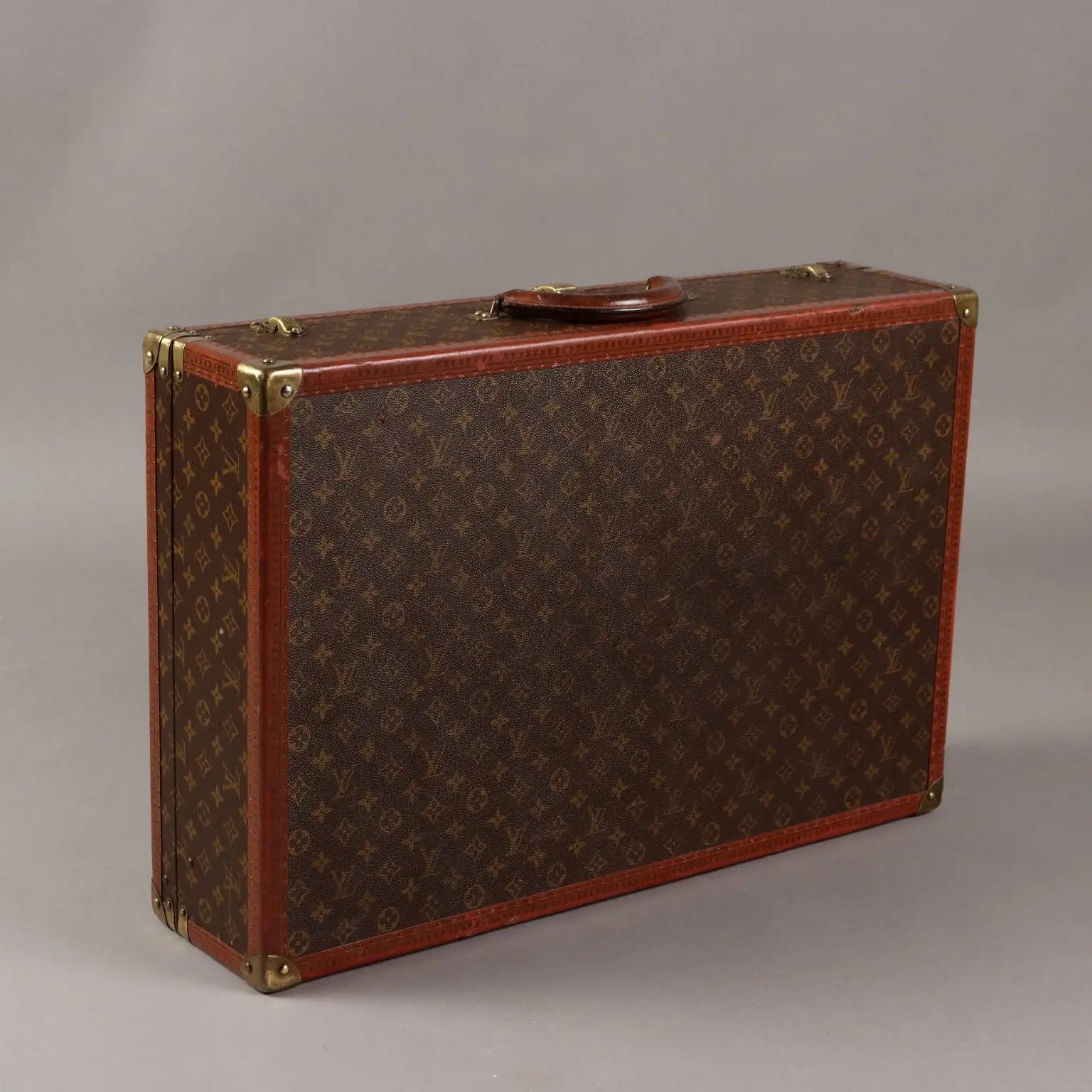 Louis Vuitton Bisten 70 Suitcase Leather Brass France 1970s | Clothing & House Linens | Vintage