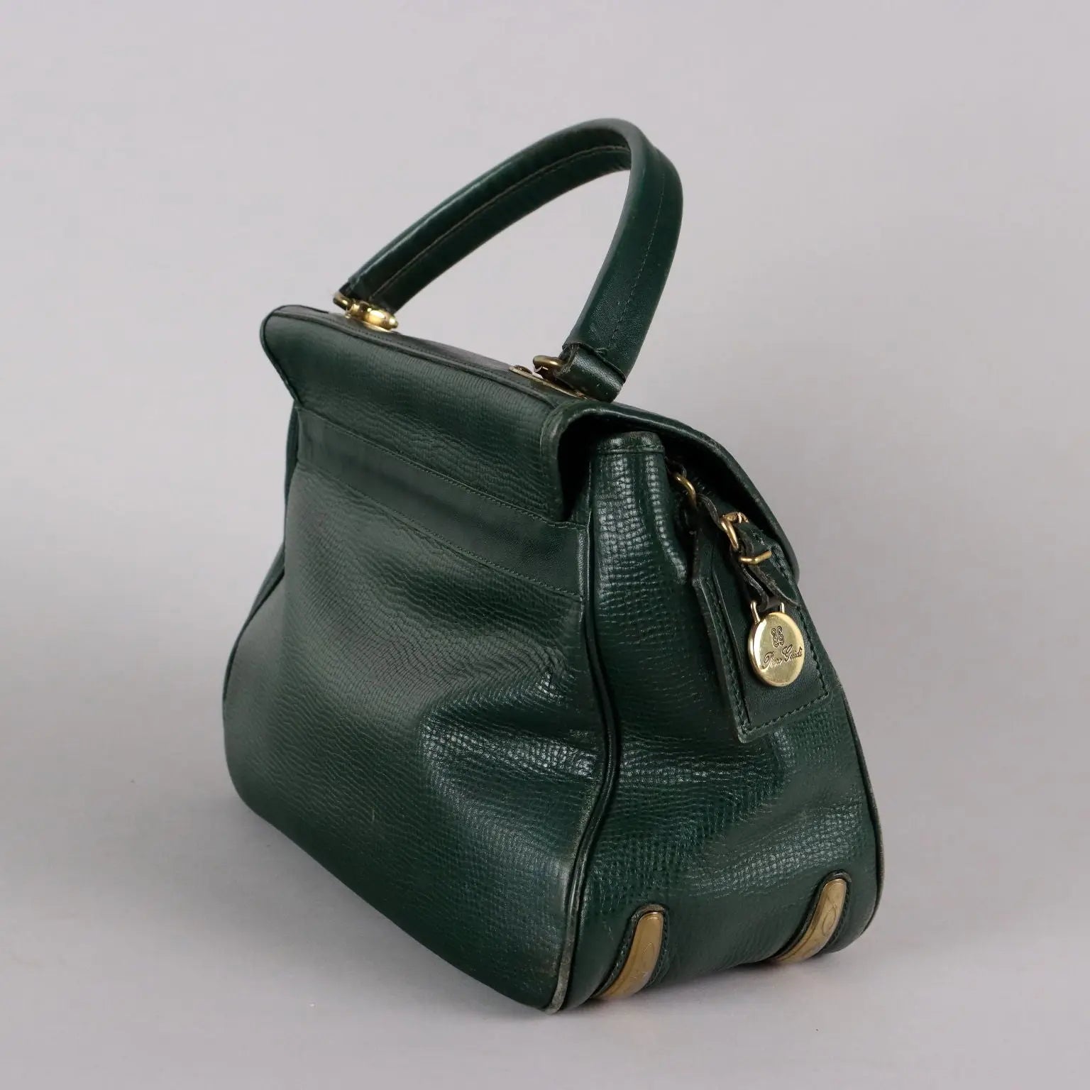 Vintage Bag Piero Guidi Green Leather Italy 1980s | Clothing & House Linens | Vintage