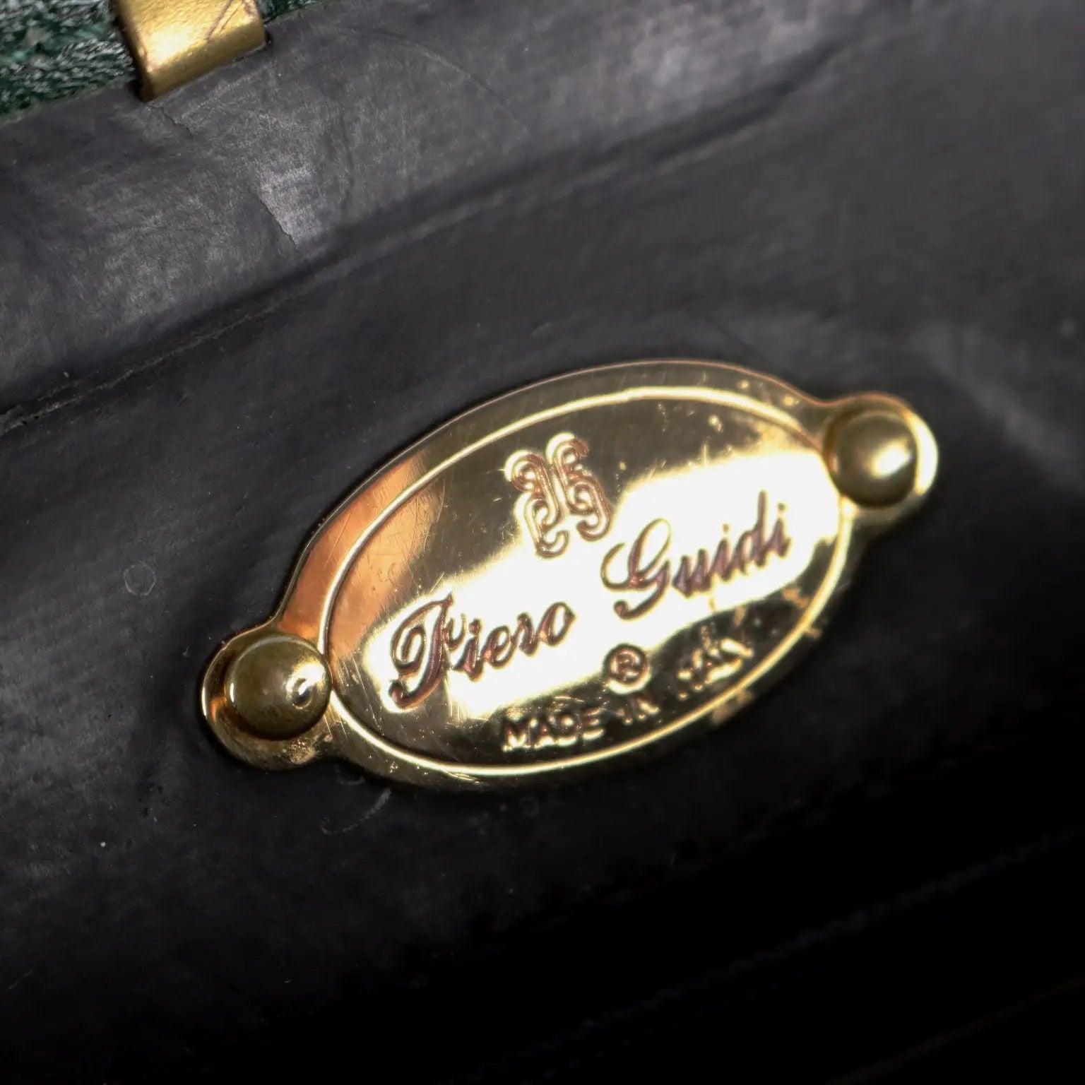 Vintage Bag Piero Guidi Green Leather Italy 1980s | Clothing & House Linens | Vintage