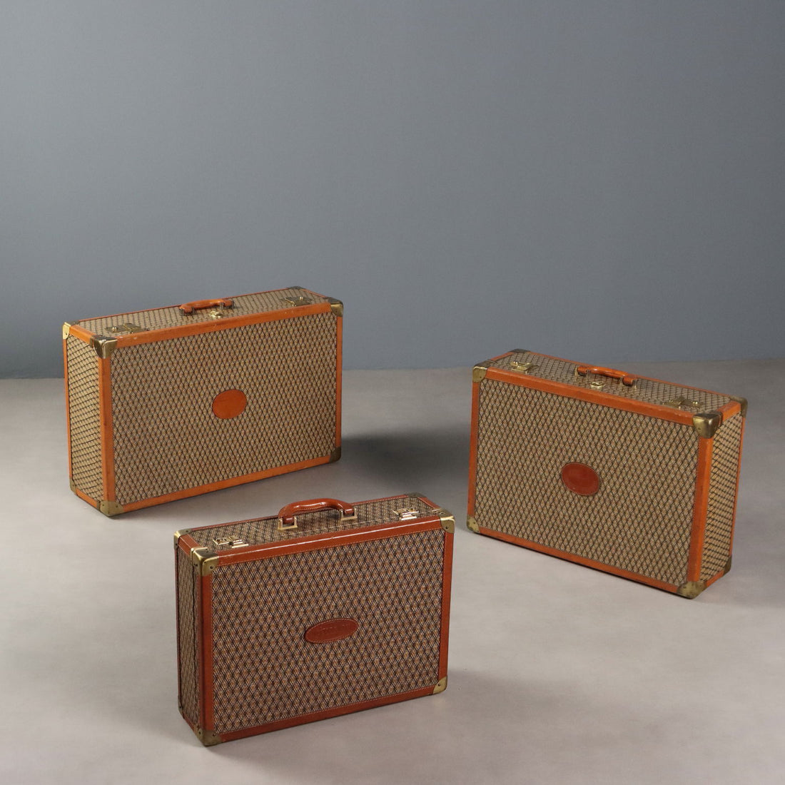 T&J Vestor Set Suitcases Vintage Leather Canvas Various Dimensions