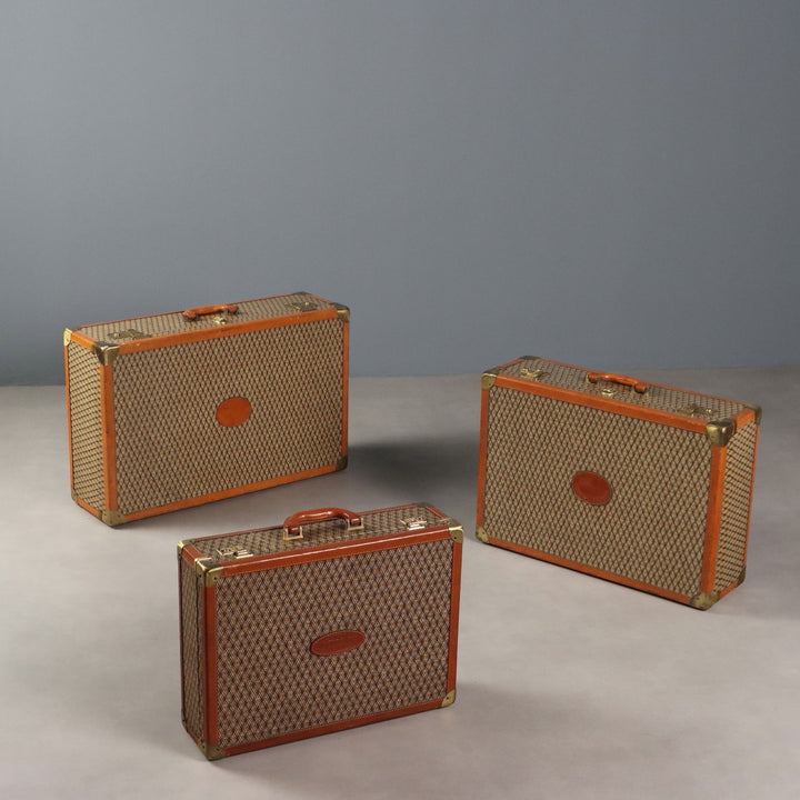 T&J Vestor Set Suitcases Vintage Leather Canvas Various Dimensions