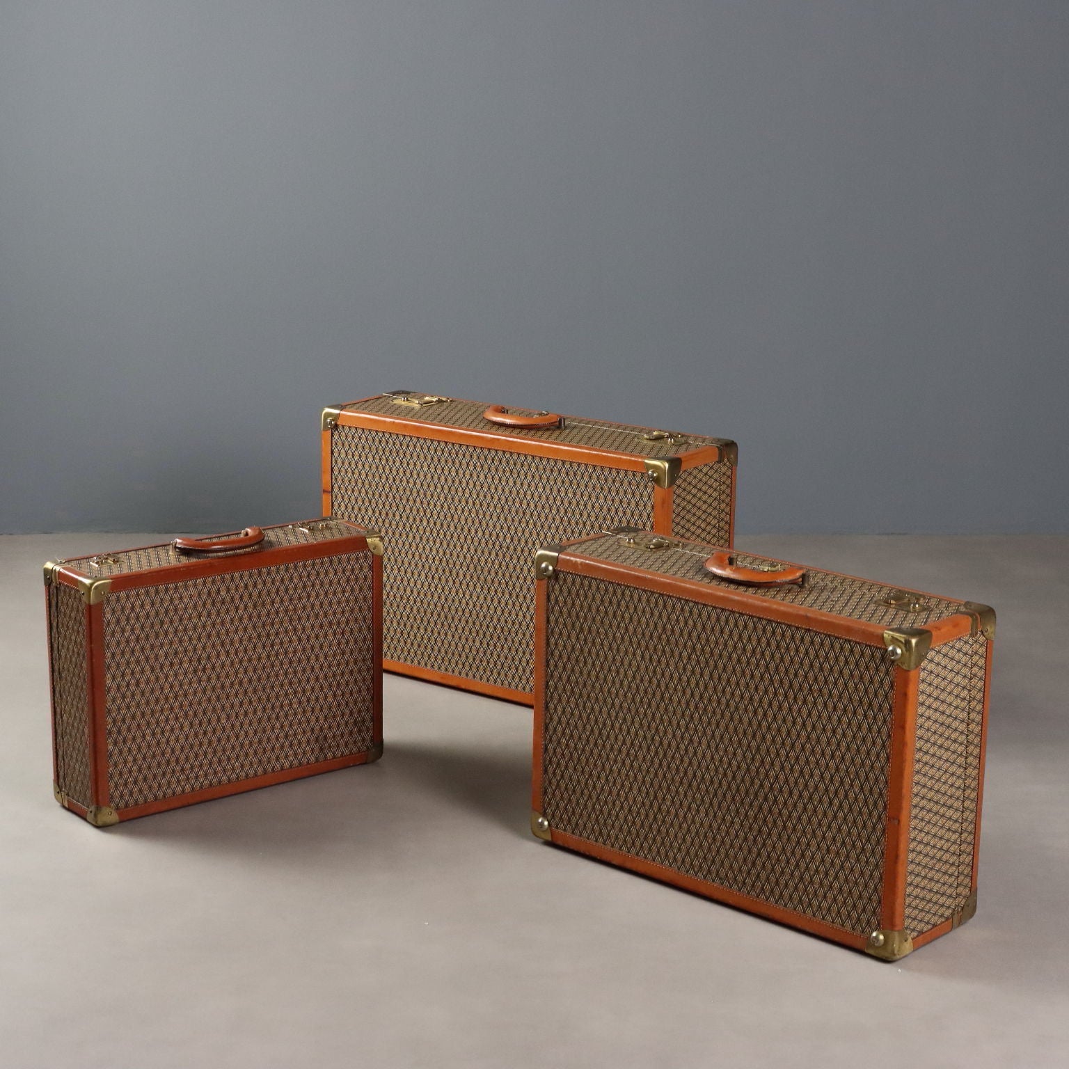 T&J Vestor Set Suitcases Vintage Leather Canvas Various Dimensions