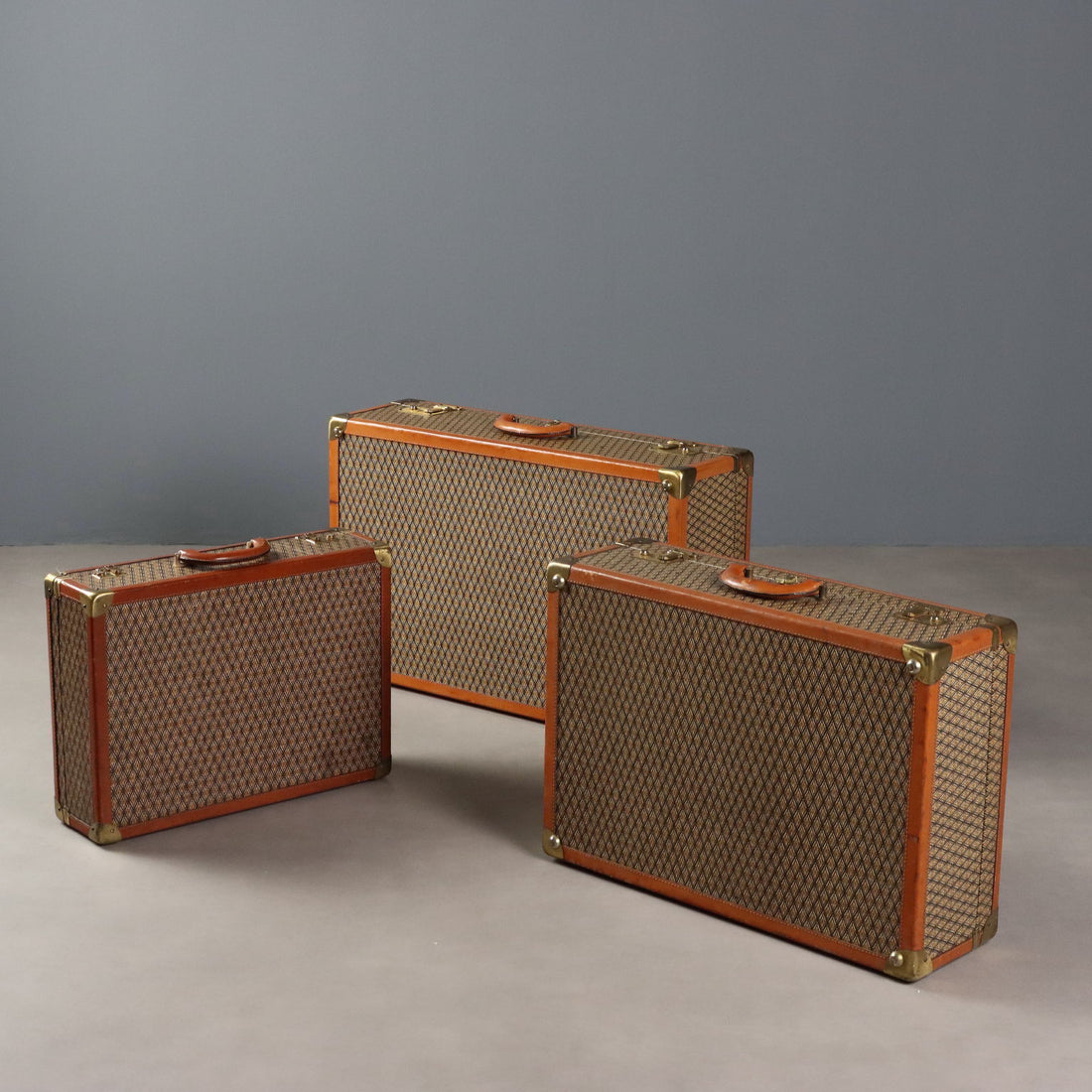 T&J Vestor Set Suitcases Vintage Leather Canvas Various Dimensions