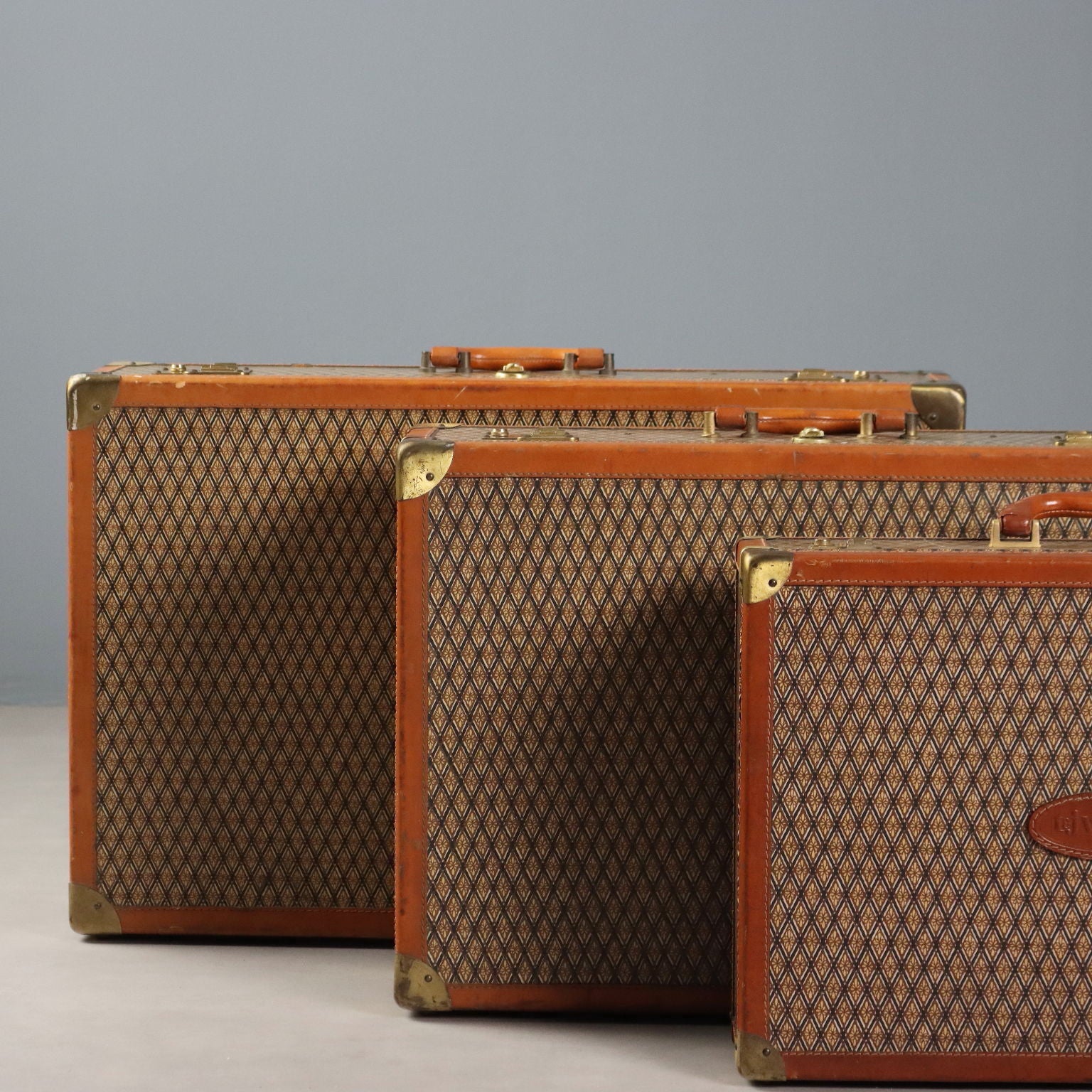 T&J Vestor Set Suitcases Vintage Leather Canvas Various Dimensions