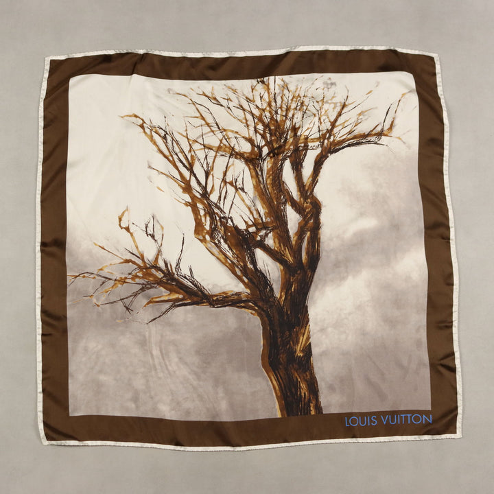 Vintage Louis Vuitton Scarf Autumn Tree Silk France 1970s