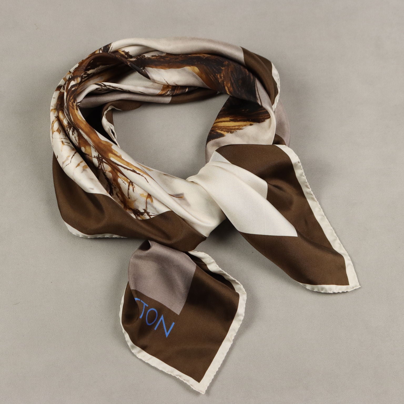 Vintage Louis Vuitton Scarf Autumn Tree Silk France 1970s