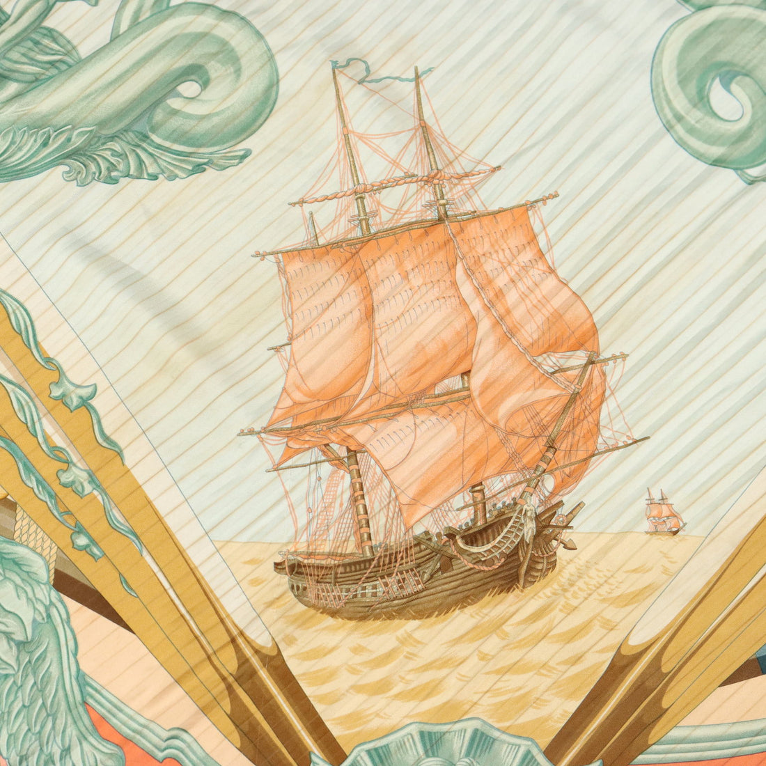 Hermès Nautical Scarf Vintage Coloured Silk by Julie Abadie