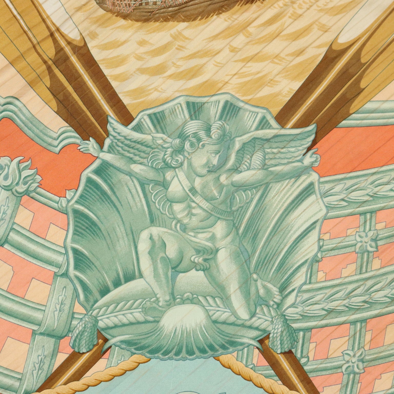 Hermès Nautical Scarf Vintage Coloured Silk by Julie Abadie