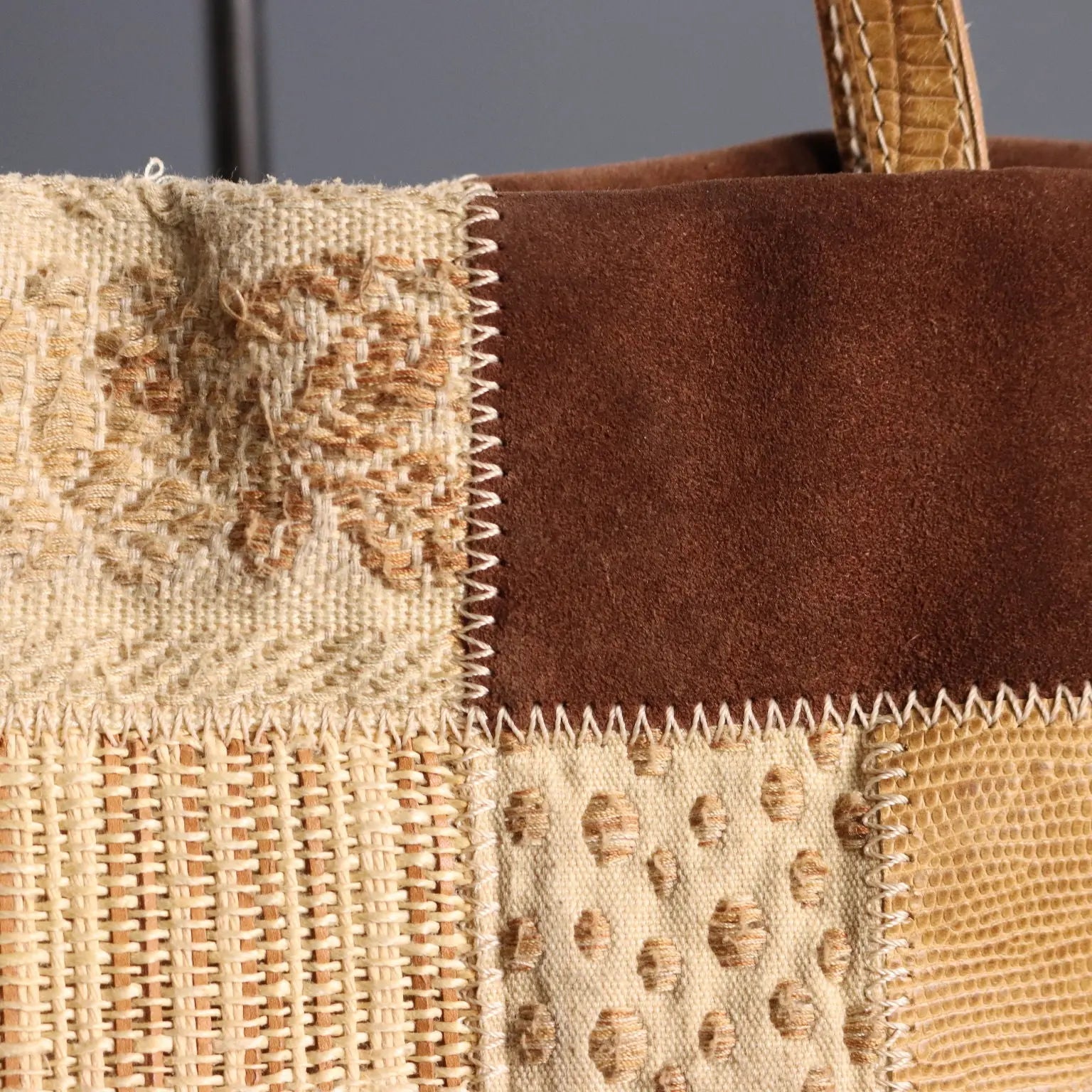 Maliparmi Vintage Bag Patchwork Canvas Leather Italy 1990s | Clothing & House Linens | Vintage
