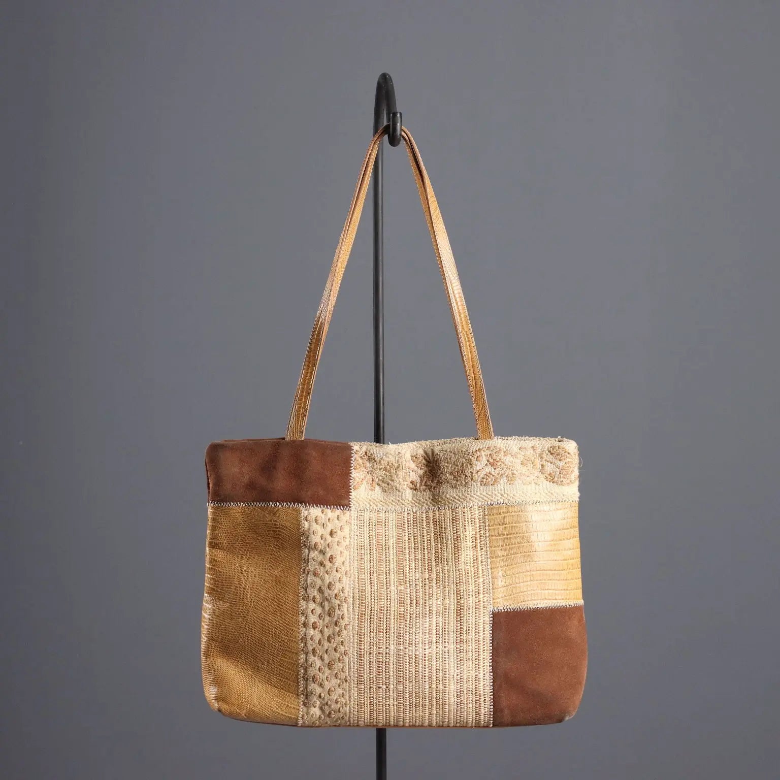 Maliparmi Vintage Bag Patchwork Canvas Leather Italy 1990s | Clothing & House Linens | Vintage