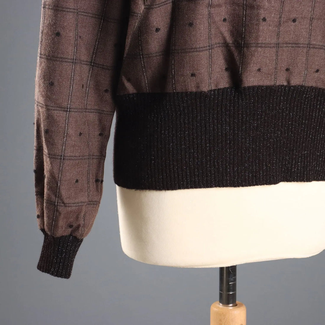 Capucine Blouse Vintage Wool with Print UK Size 14 Italy 1970s-1980s - UK Size 14 | Clothing & House Linens | Vintage