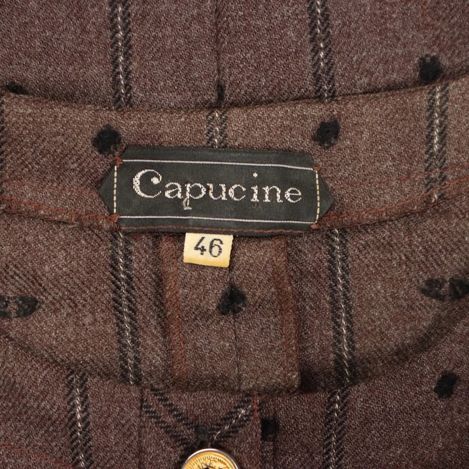 Capucine Blouse Vintage Wool with Print UK Size 14 Italy 1970s-1980s - UK Size 14 | Clothing & House Linens | Vintage