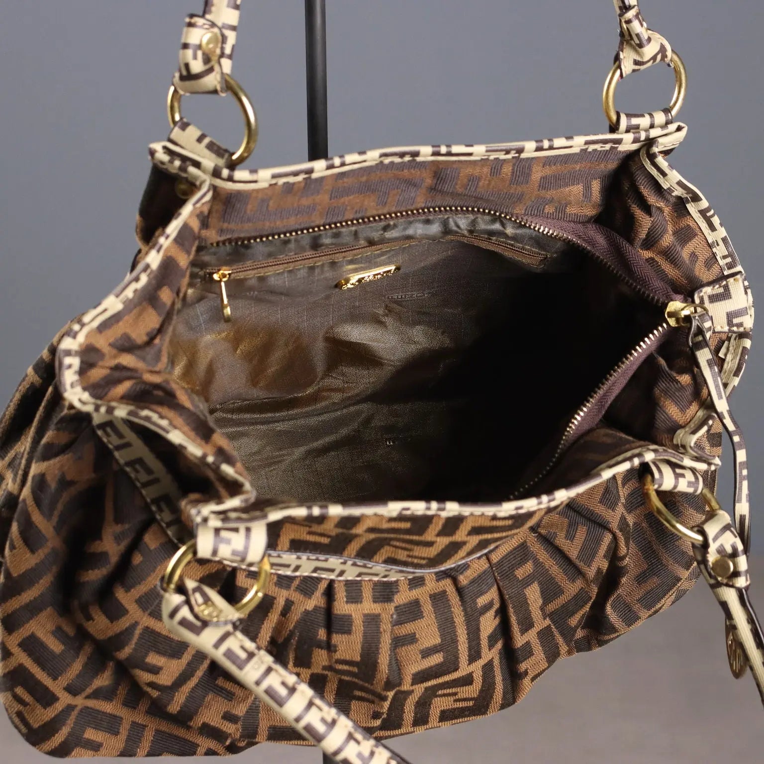 Vintage Fendi Chef Bag Leather Iridescent Fabric Italy 1960s-70s | Clothing & House Linens | Vintage