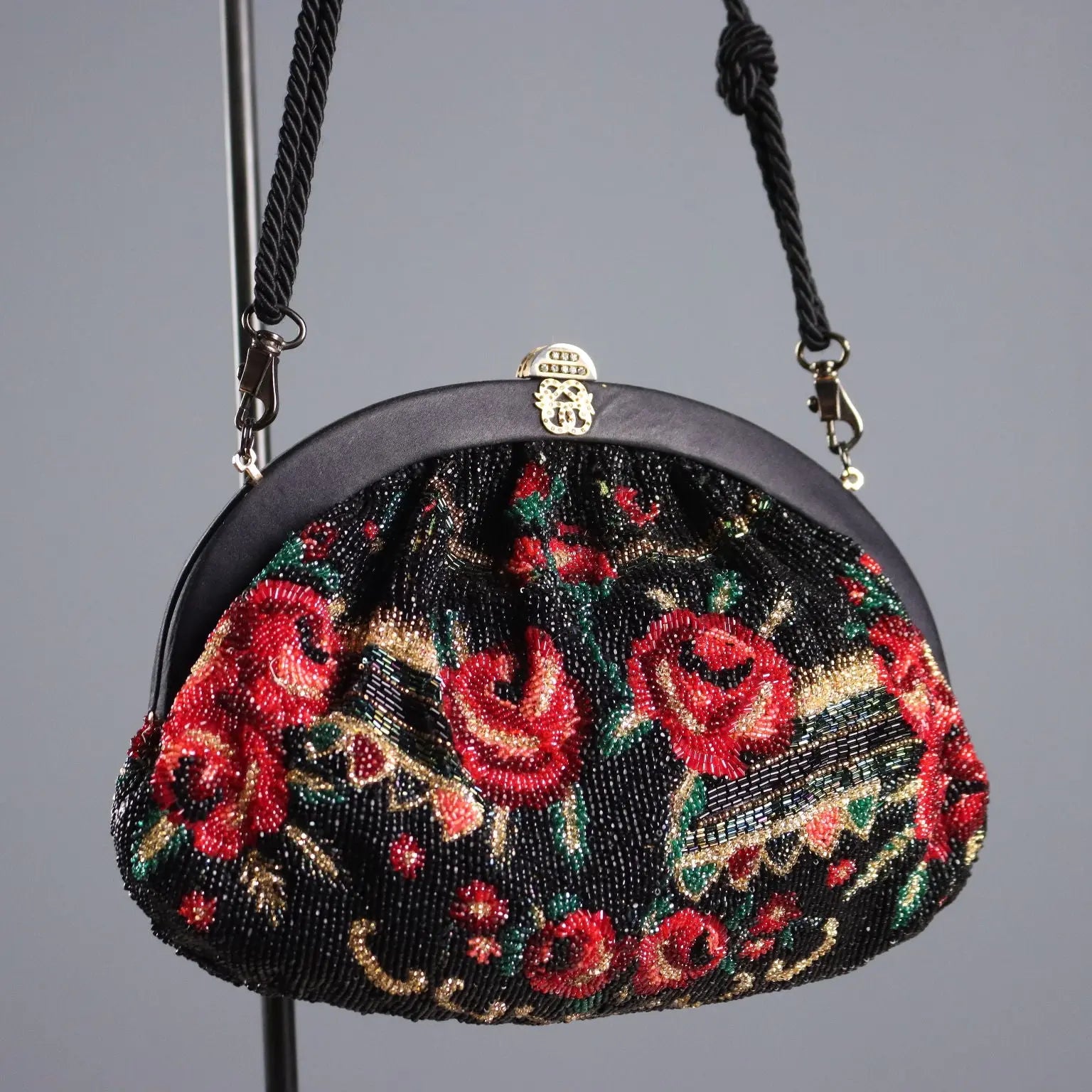 Pirovano Clutch Bag Vintage with Floral Embroidery Beads 1950s-60s | Clothing & House Linens | Vintage