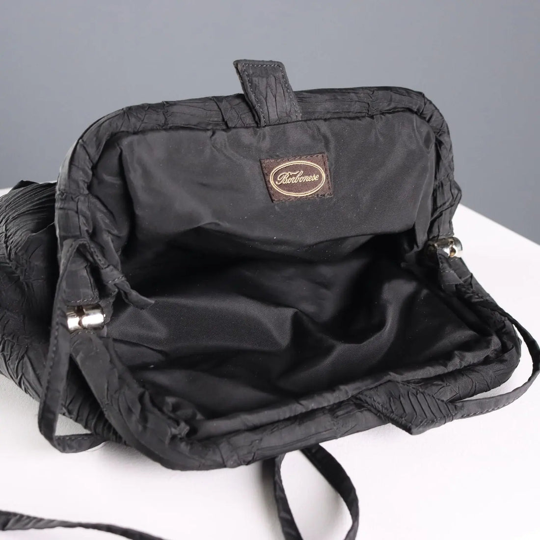 Borbonese Vintage Clutch Bag Black Silk Italy 1980s-1990s | Clothing & House Linens | Vintage