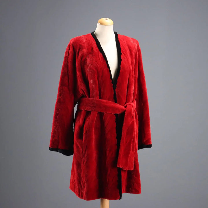 Yves Saint Laurent Vintage Red Fur UK Size 12/14 France 1980s - UK Size 12/14 | Clothing & House Linens | Vintage