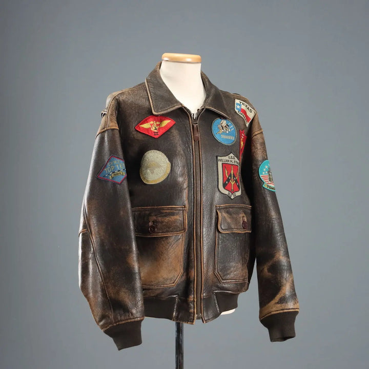 Avirex Men's Vintage Leather Jacket UK Size 40 USA 1980s-1990s - UK Size 40 | Clothing & House Linens | Vintage