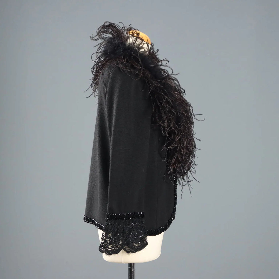Vintage Knit Jacket Ostrich Feather UK Size 14 Italy 1980s-1990s - UK Size 14 | Clothing & House Linens | Vintage