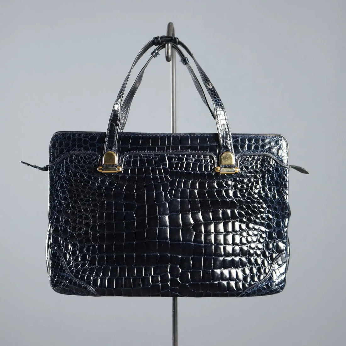Sgargi Vintage Blue Leather Crocodile Pattern Italy 1970s | Clothing & House Linens | Vintage