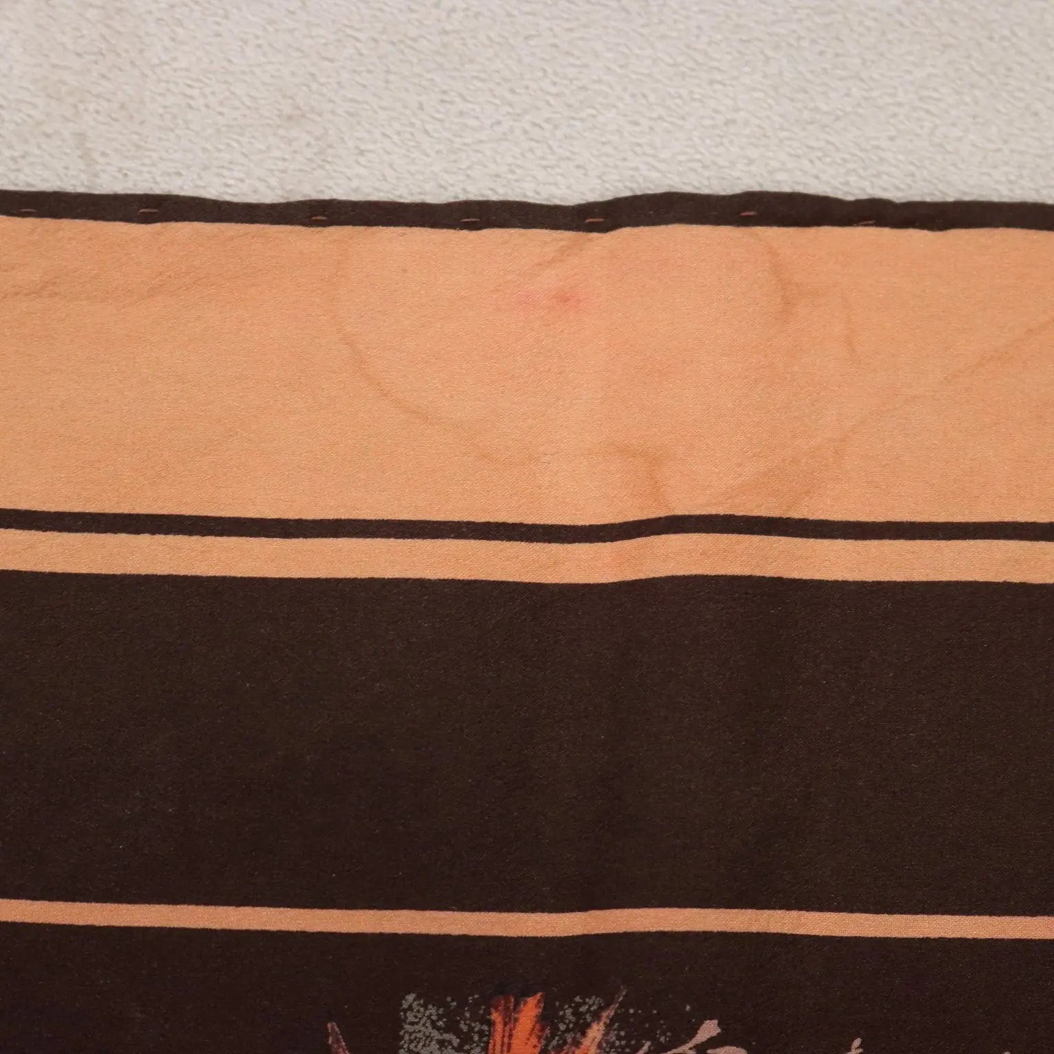 Vintage Gucci Scarf Silk with Brown Colibri Italy 1960s