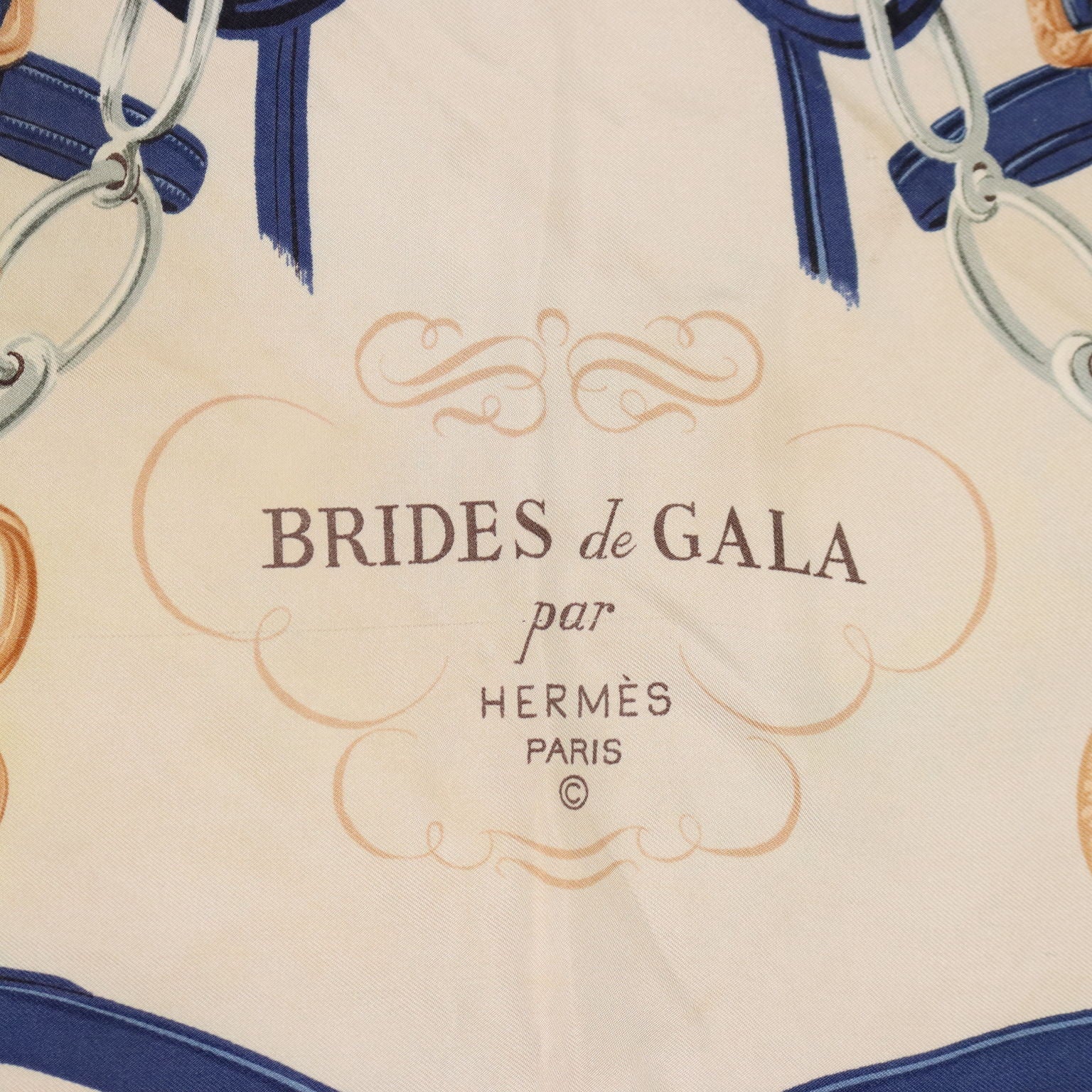 Vintage Hermès Scarf Silk Brides de Gala Hugo Grygkar 1970s