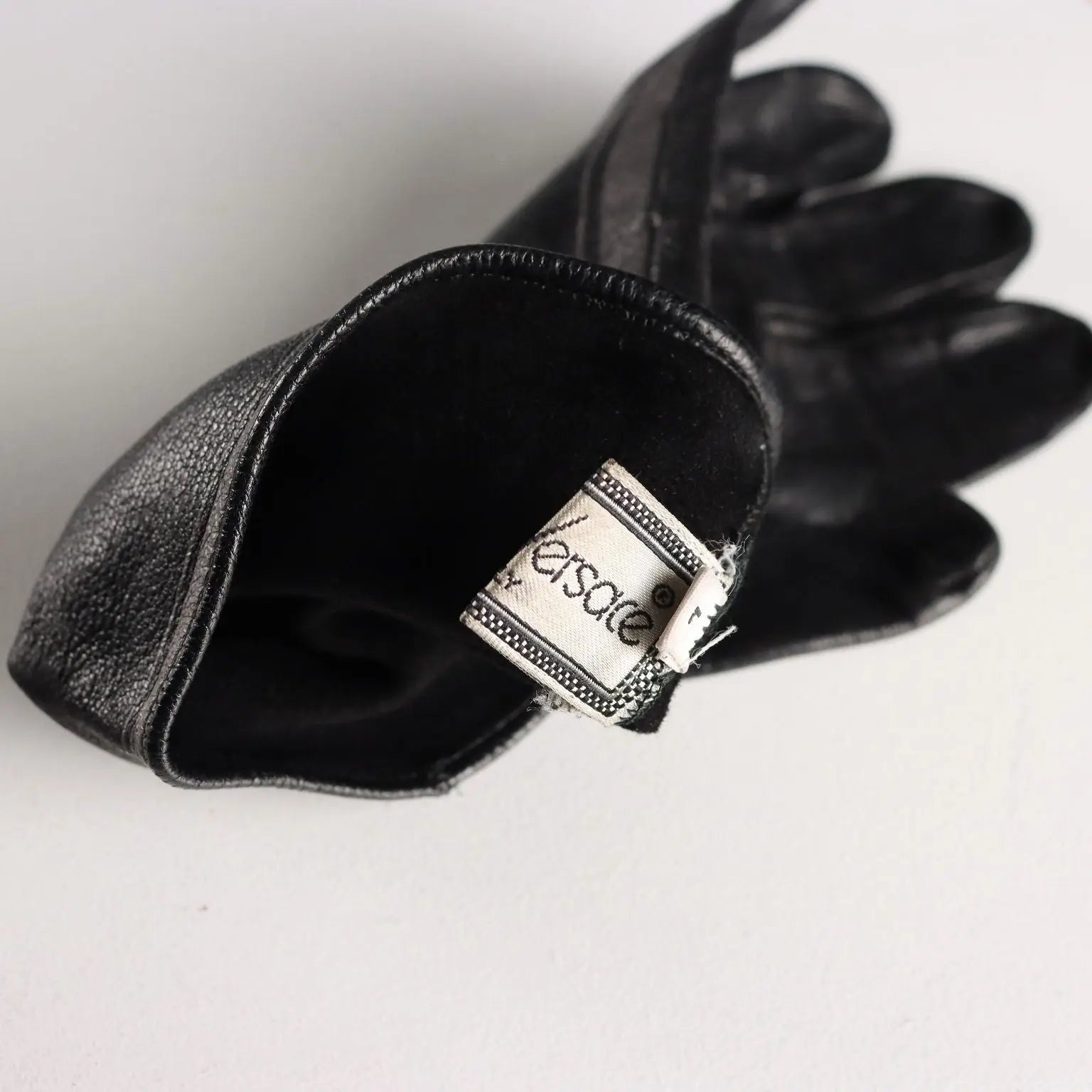 Vintage Gloves Gianni Versace Leather Large Size Italy 1980s