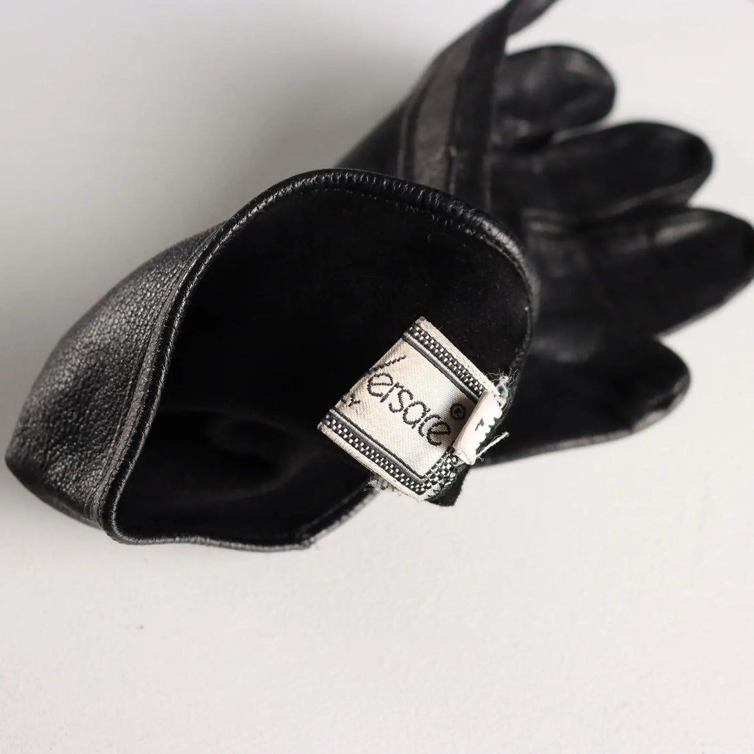 Vintage Gloves Gianni Versace Leather Large Size Italy 1980s