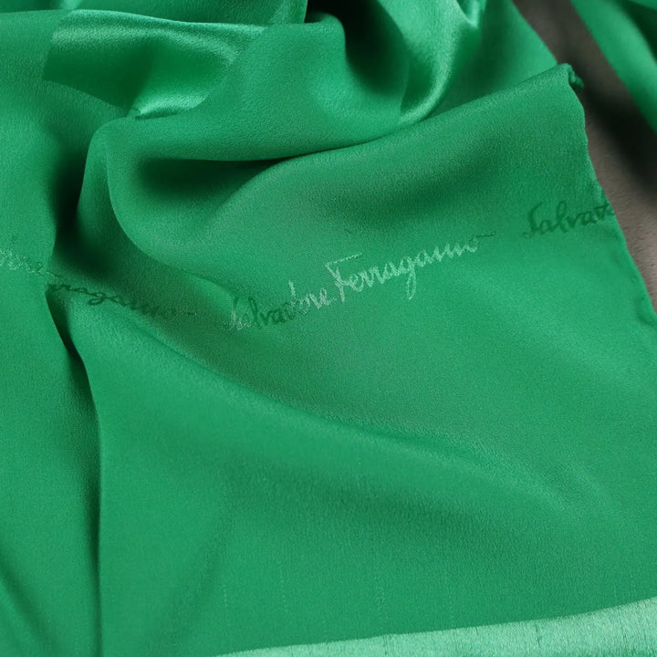 Ferragamo Vintage Scarf Pure Green Silk Italy 1980s | Clothing & House Linens | Vintage