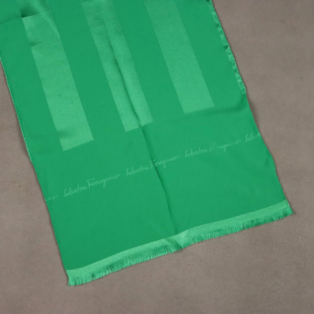 Ferragamo Vintage Scarf Pure Green Silk Italy 1980s | Clothing & House Linens | Vintage