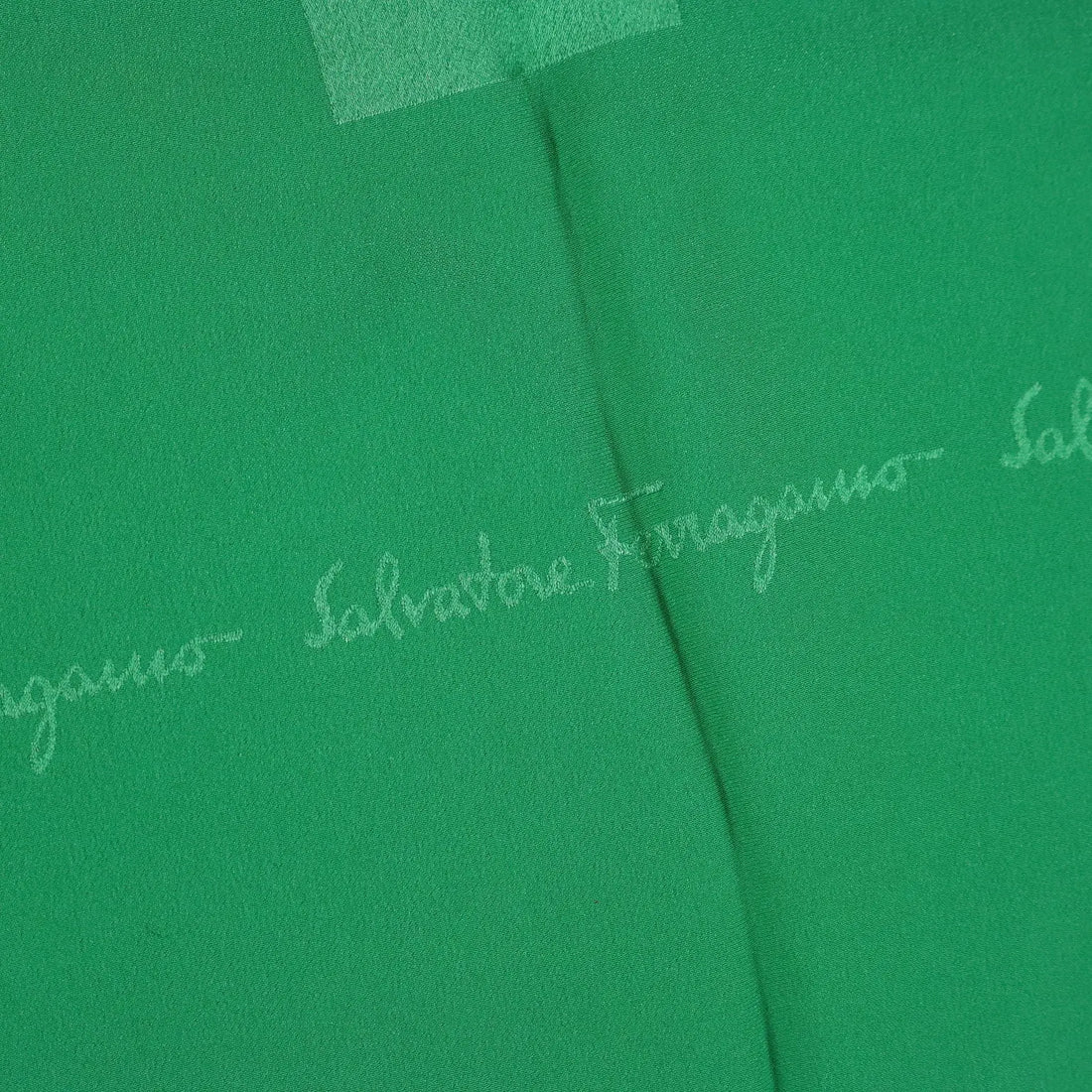 Ferragamo Vintage Scarf Pure Green Silk Italy 1980s | Clothing & House Linens | Vintage