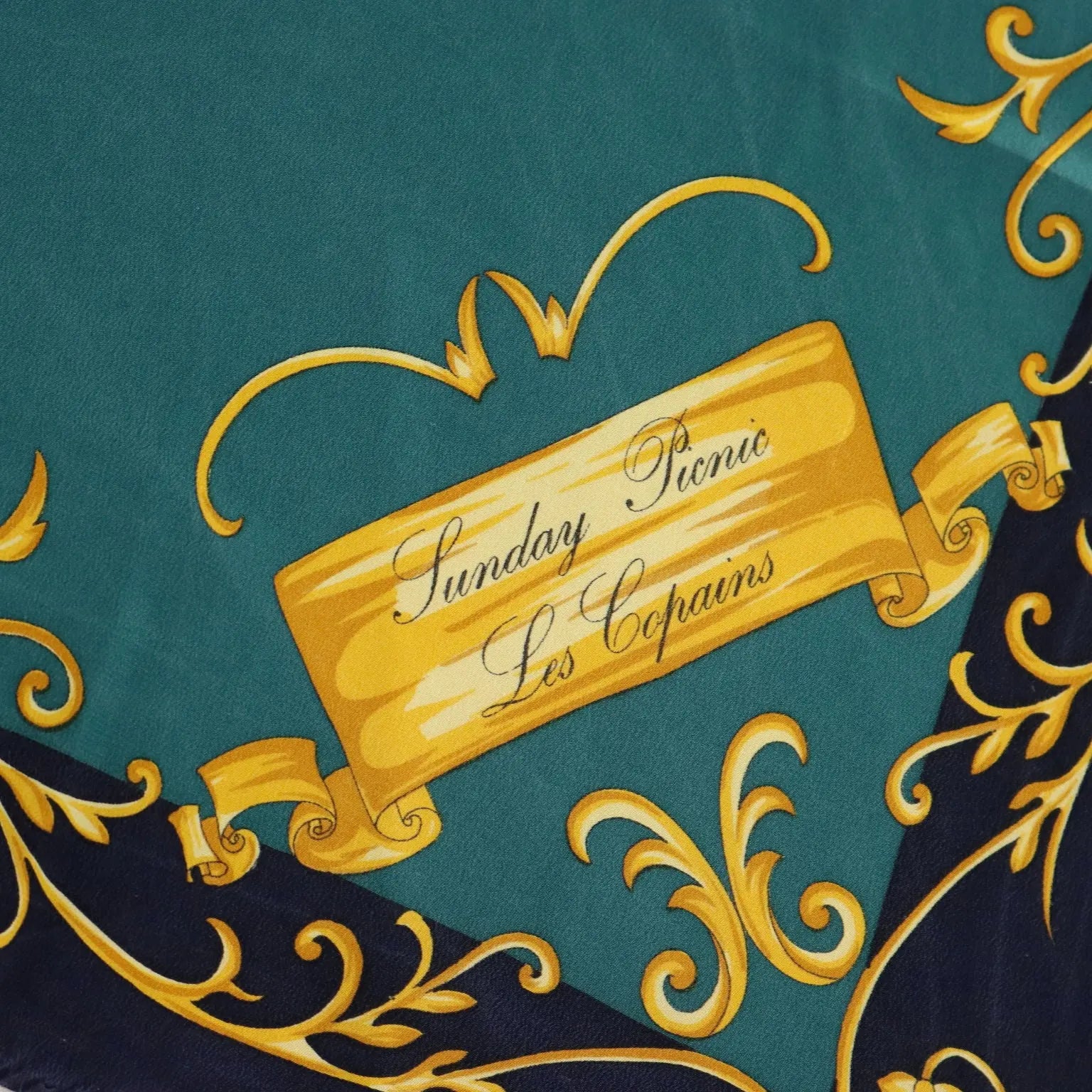 Vintage Scarf Les Copains Sunday Picnic Italy 1980s-1990s | Clothing & House Linens | Vintage