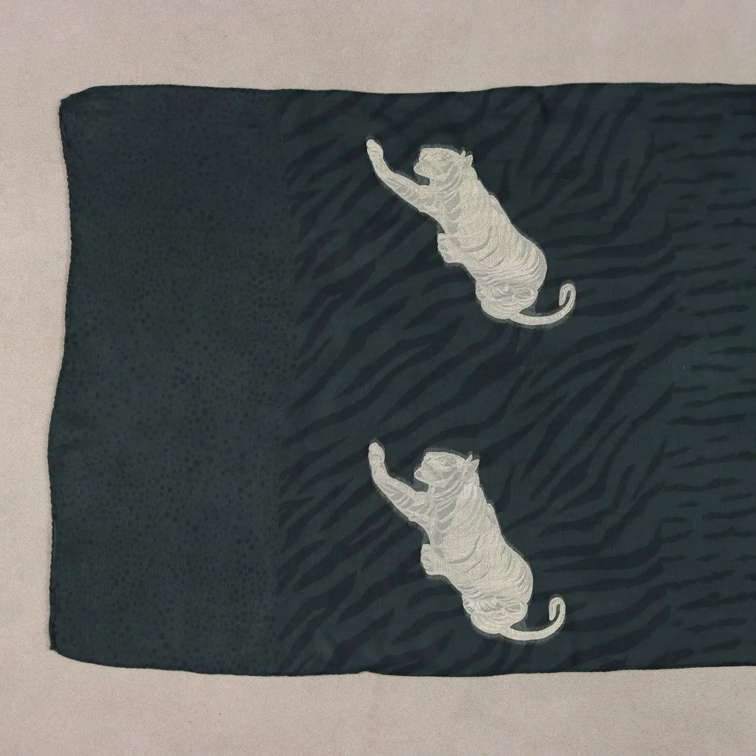 Vintage Krizia Scarf Black Silk Tigers Italy 1980s | Clothing & House Linens | Vintage