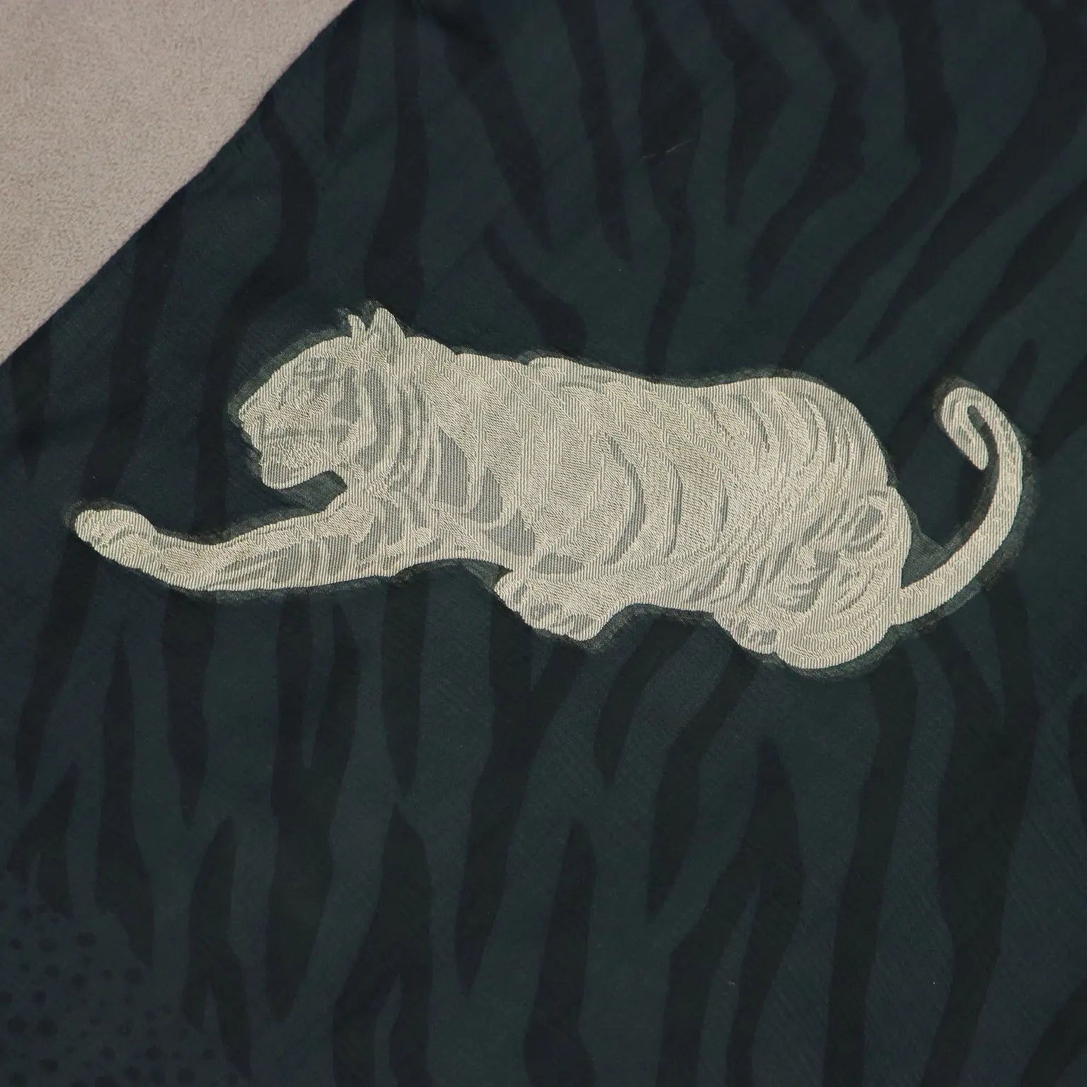 Vintage Krizia Scarf Black Silk Tigers Italy 1980s | Clothing & House Linens | Vintage