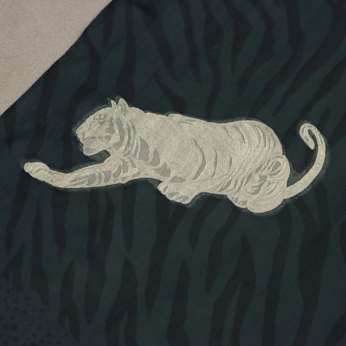 Vintage Krizia Scarf Black Silk Tigers Italy 1980s | Clothing & House Linens | Vintage