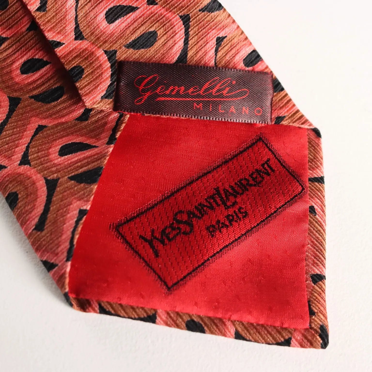 Yves Saint Laurent Vintage Tie Silk Patterned France 1970s-80s | Clothing & House Linens | Vintage