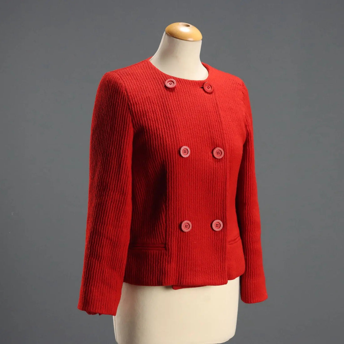 Krizia Vintage Red Jacket Wool UK Size 12 Italy 1990s - UK Size 12 | Clothing & House Linens | Vintage