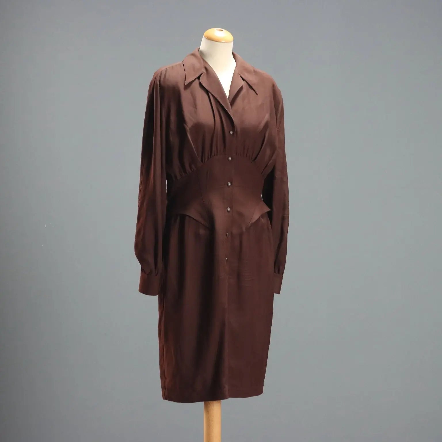 Thierry Mugler Brown Vintage Dress UK Size 10/12 France 1980s - UK Size 10/12 | Clothing & House Linens | Vintage