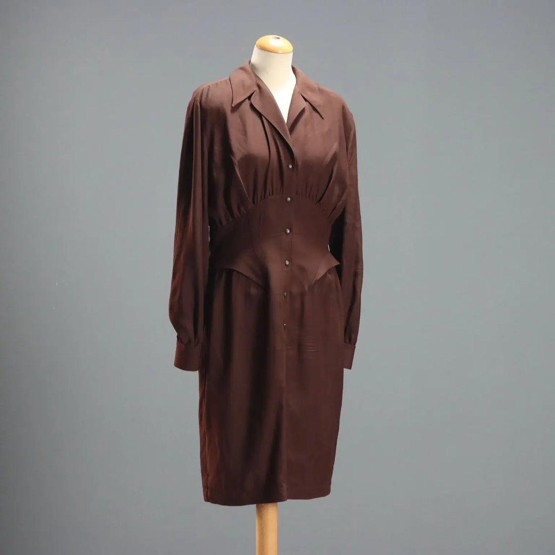 Thierry Mugler Brown Vintage Dress UK Size 10/12 France 1980s - UK Size 10/12 | Clothing & House Linens | Vintage