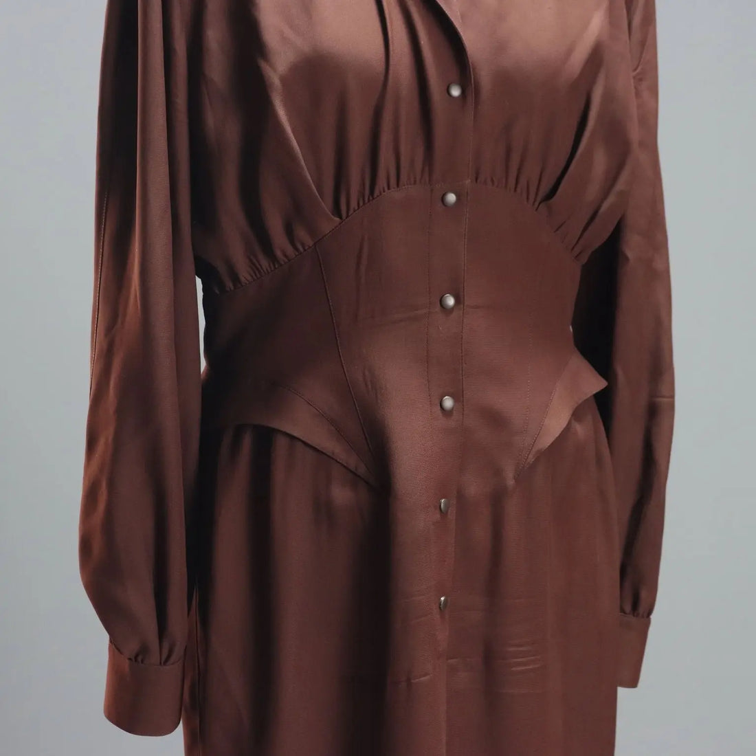 Thierry Mugler Brown Vintage Dress UK Size 10/12 France 1980s - UK Size 10/12 | Clothing & House Linens | Vintage