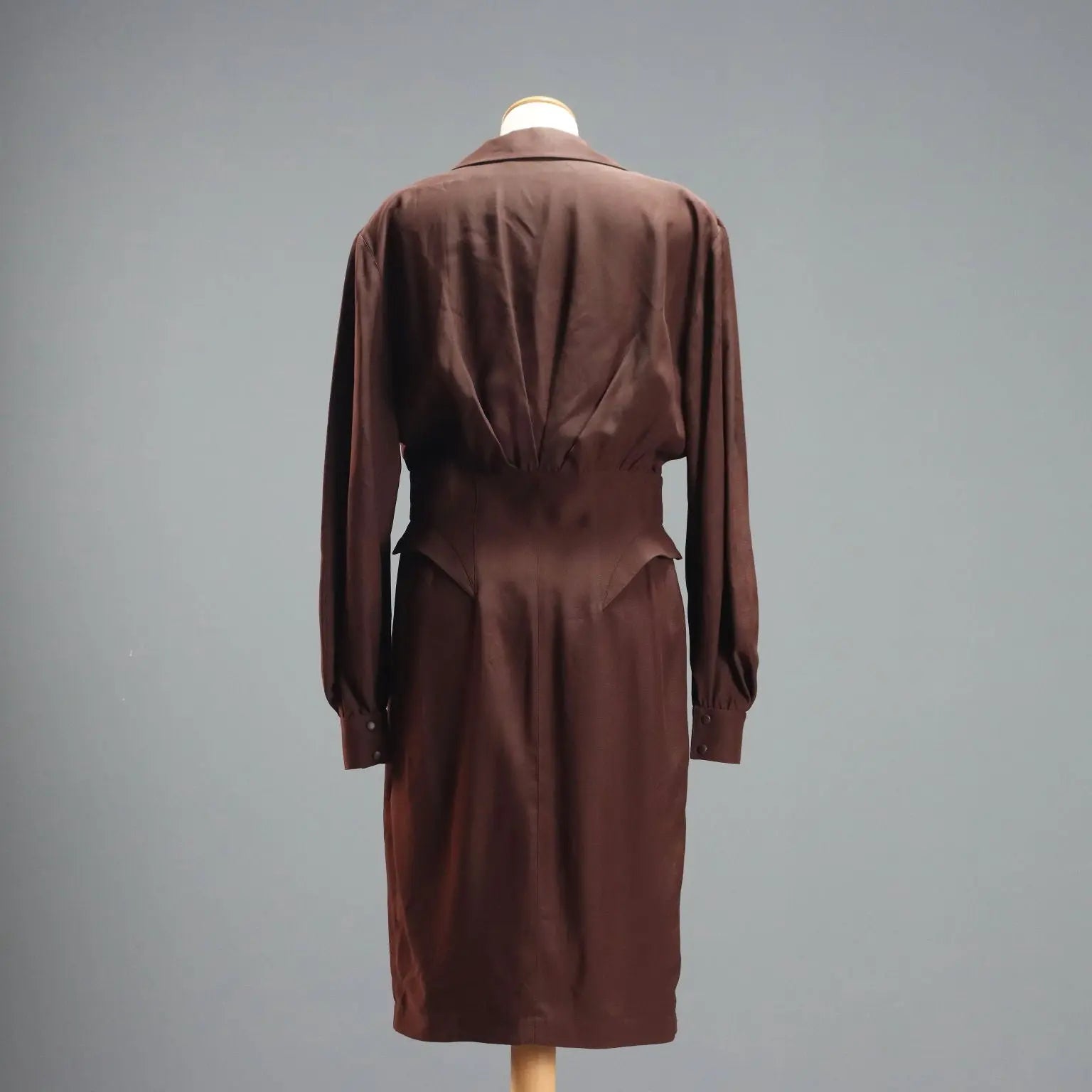 Thierry Mugler Brown Vintage Dress UK Size 10/12 France 1980s - UK Size 10/12 | Clothing & House Linens | Vintage