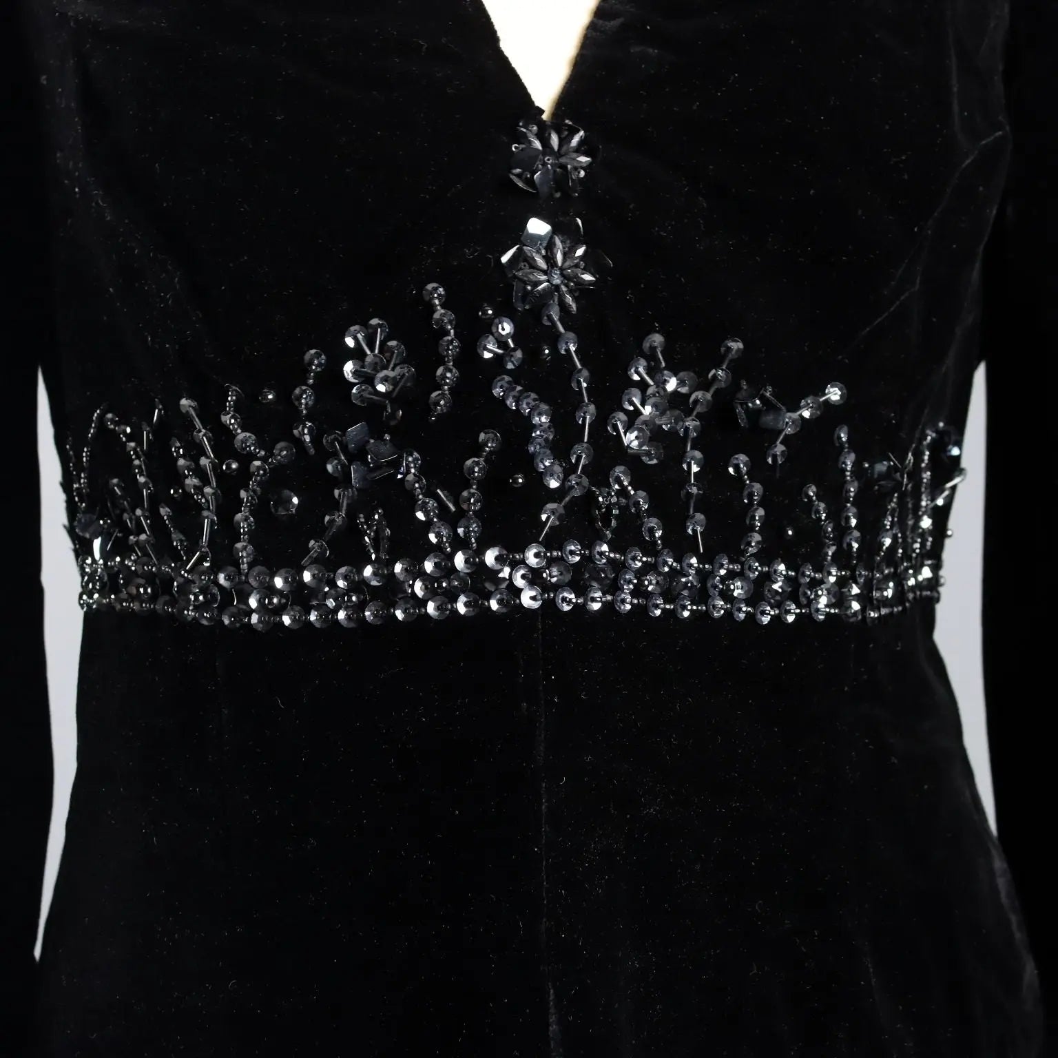 Vintage Evening Dress Velvet UK Size 12/14 Italy 1960s-1970s - UK Size 12/14 | Clothing & House Linens | Vintage