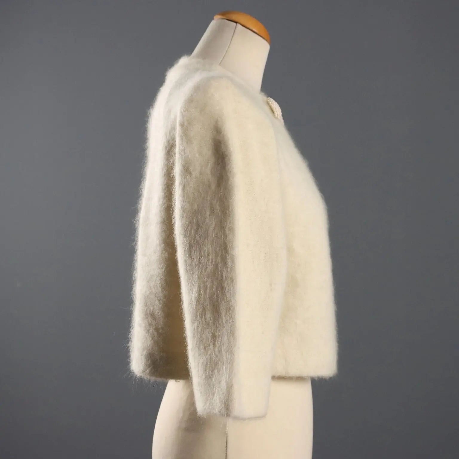 Luisa Spagnoli Bolero Creamy Angora Vintage UK Size 10 1990s - UK Size 10 | Clothing & House Linens | Vintage